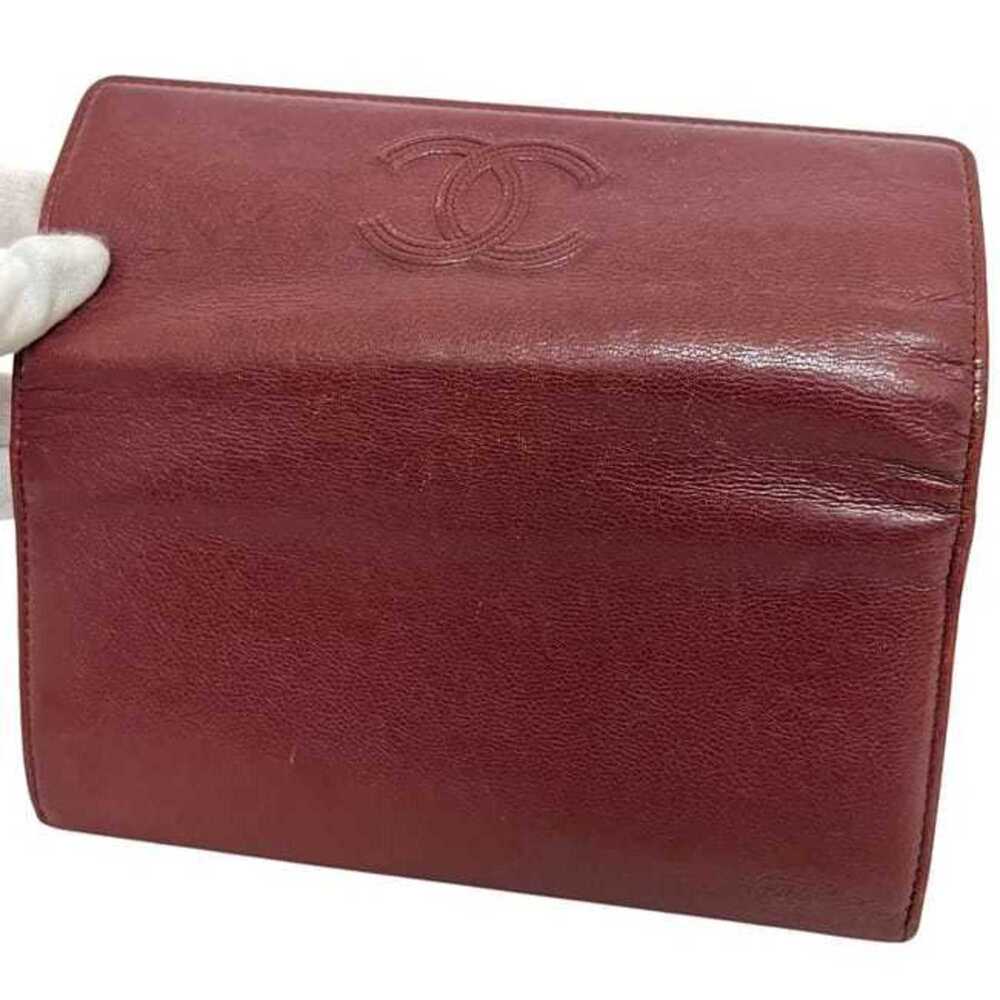 CHANEL Authentic Red Leather Logo Wallet - Picture 7 of 11